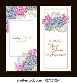 Invitation with floral background