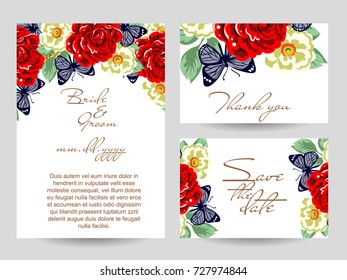 Invitation with floral background
