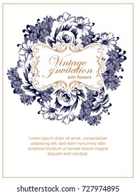 Invitation with floral background