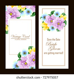 Invitation with floral background