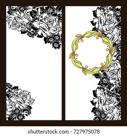 Invitation with floral background