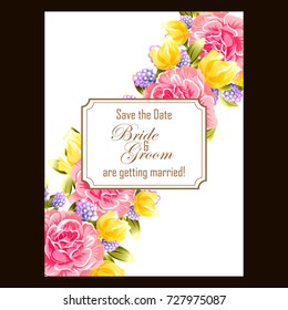 Invitation with floral background