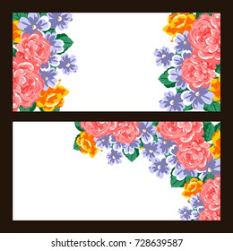 Invitation with floral background