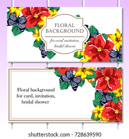 Invitation with floral background