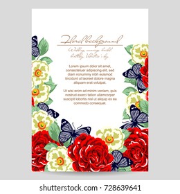 Invitation with floral background