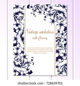 Invitation with floral background