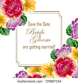 Invitation with floral background