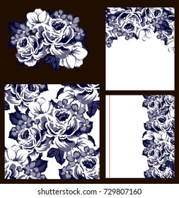 Invitation with floral background