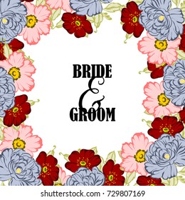 Invitation with floral background