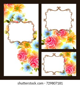 Invitation with floral background