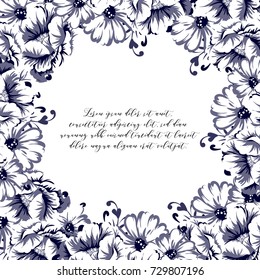 Invitation with floral background