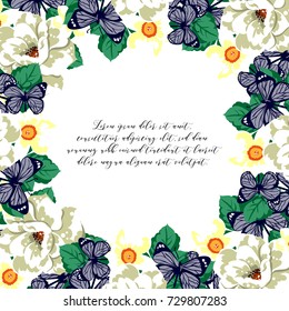 Invitation with floral background