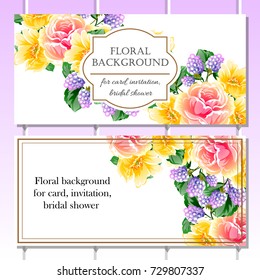Invitation with floral background
