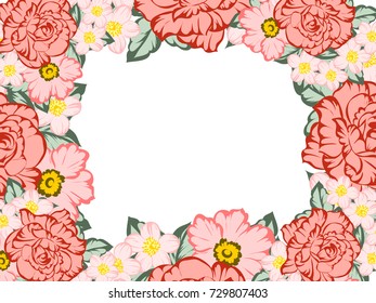 Invitation with floral background