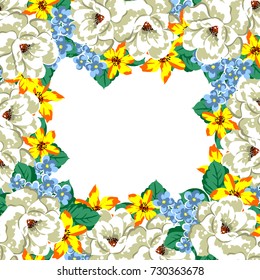 Invitation with floral background
