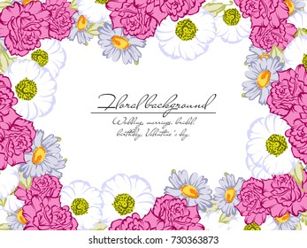 Invitation with floral background