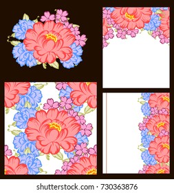 Invitation with floral background
