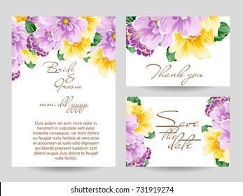 Invitation with floral background