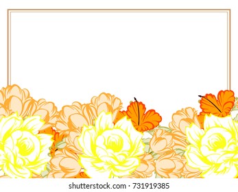 Invitation with floral background