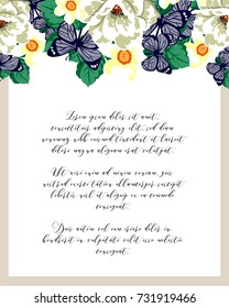 Invitation with floral background