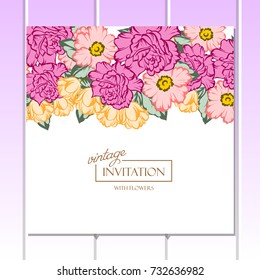 Invitation with floral background
