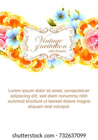 Invitation with floral background