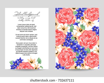 Invitation with floral background