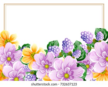 Invitation with floral background