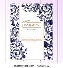 Invitation with floral background