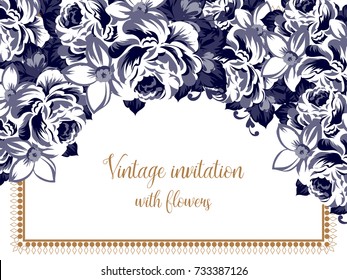 Invitation with floral background