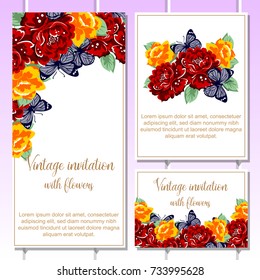 Invitation with floral background