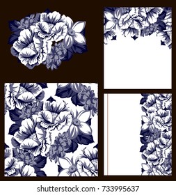 Invitation with floral background