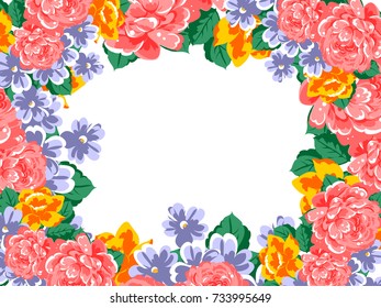 Invitation with floral background