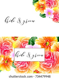 Invitation with floral background
