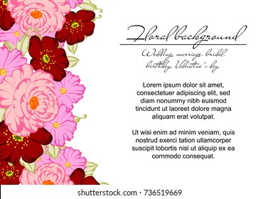 Invitation with floral background