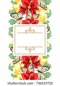 Invitation with floral background