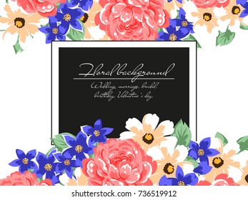 Invitation with floral background