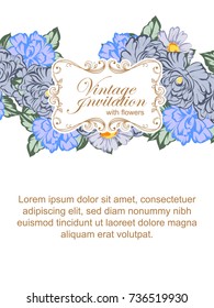 Invitation with floral background