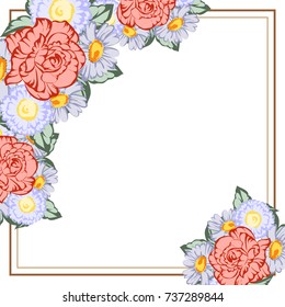 Invitation with floral background
