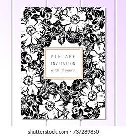 Invitation with floral background