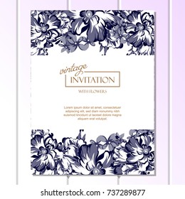 Invitation with floral background