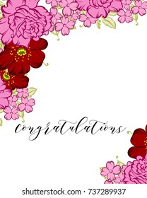 Invitation with floral background
