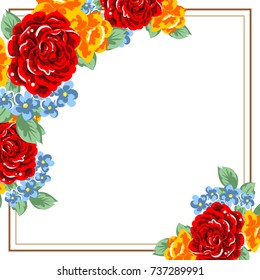 Invitation with floral background