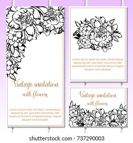 Invitation with floral background