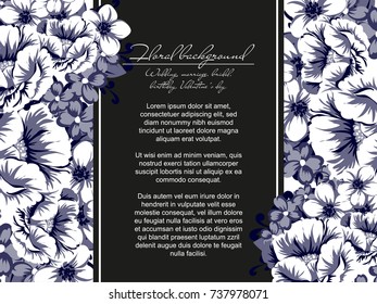 Invitation with floral background