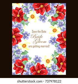 Invitation with floral background