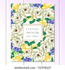 Invitation with floral background