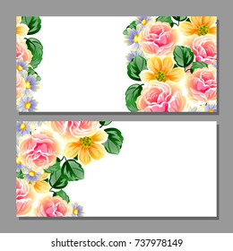 Invitation with floral background