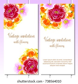 Invitation with floral background