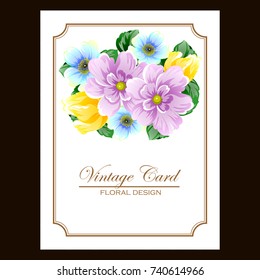 Invitation with floral background